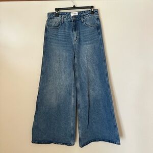 By Together Ultra Wide-Leg High-Rise Jeans in Denim Blue